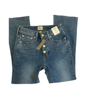 J.Crew women blue jeans size 24 button closure cropped